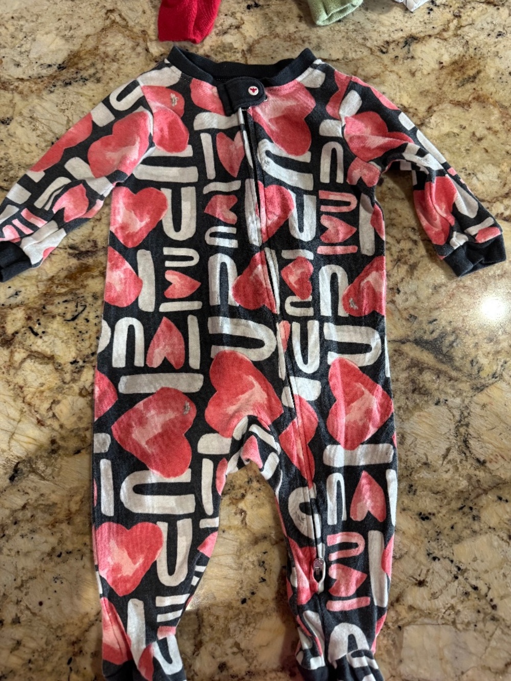 Burts Bees Baby Valentine Footie